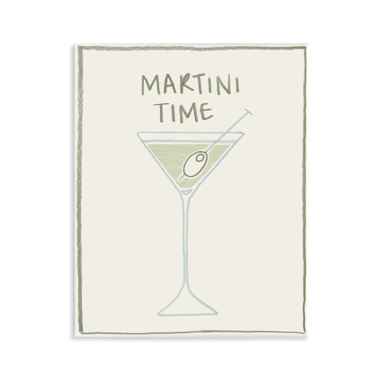 Stupell Industries Minimal Martini Time Wall Plaque Design by Grace Popp